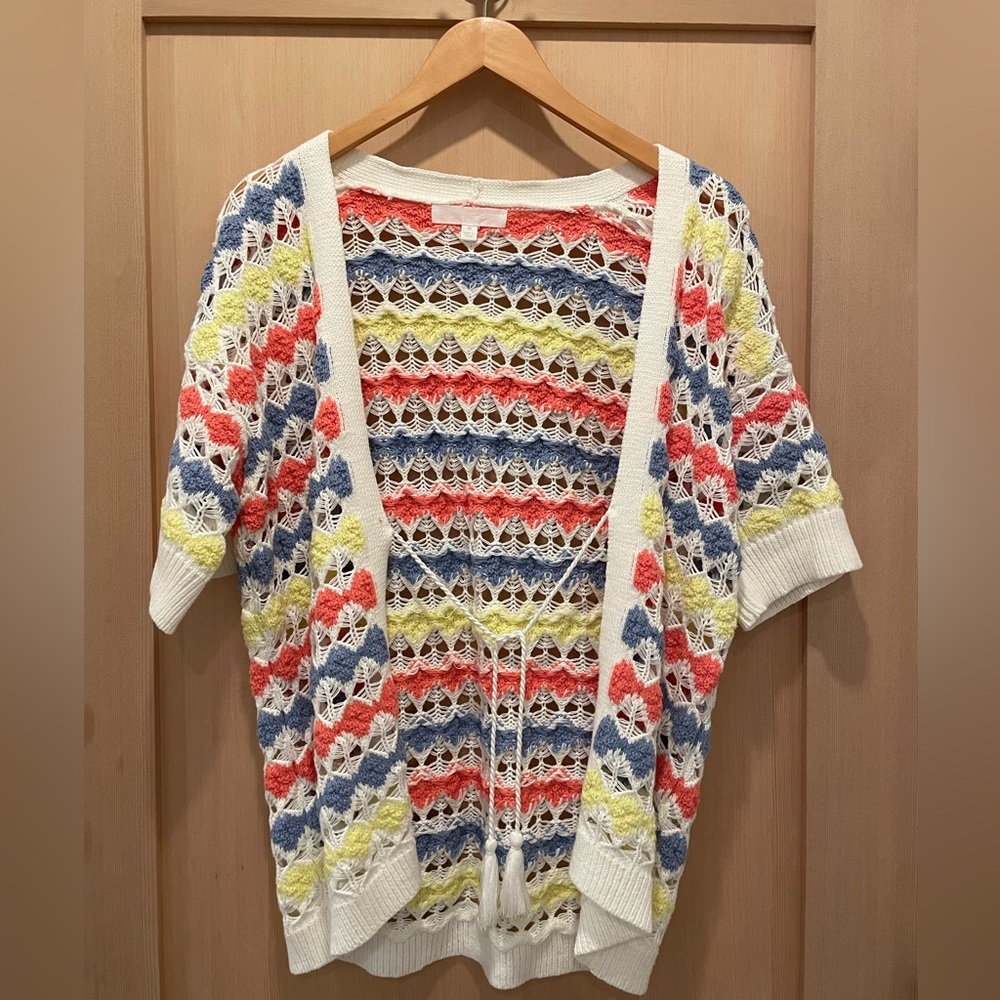 Short sleeve knit cardigan